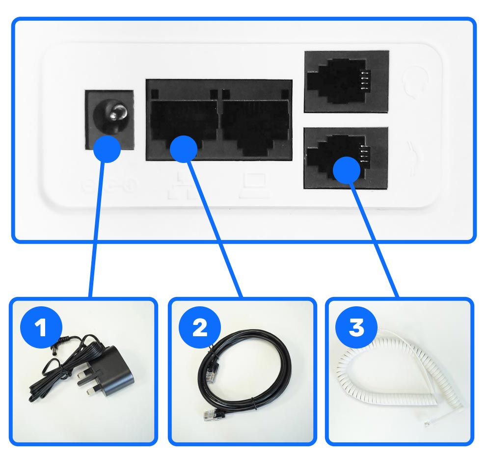 Fanvil VoIP Phone X305 connecting cables