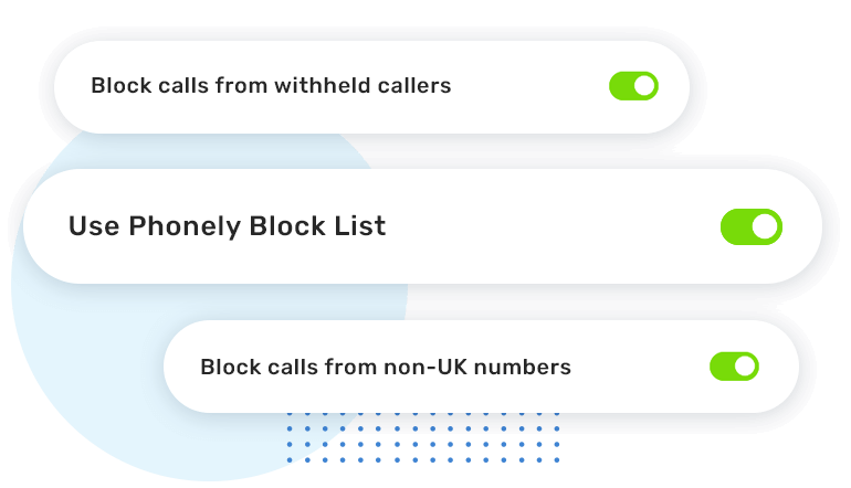 Customisable call blocking settings